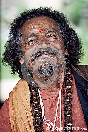 Ð ortrait of Brahmin. Smiling Indian Brahmin. Editorial Stock Photo